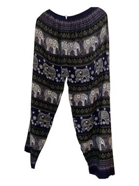 Women’s Navy Elephant Print Harem Pants